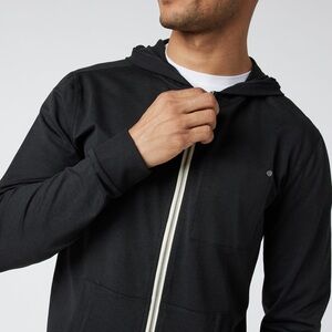 Vuori Men’s Coronado Black Heather Zip-Up Hoodie size Medium